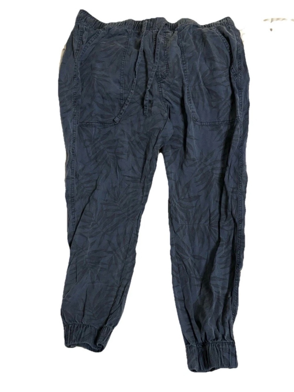 Orvis Jogger Men L Dark Blue Floral Tropical 28" Lyocell Tapered Casual